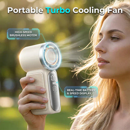 ✨Turbo Handheld Fan – LED Display, 6 Speeds, 3000mAh🔋