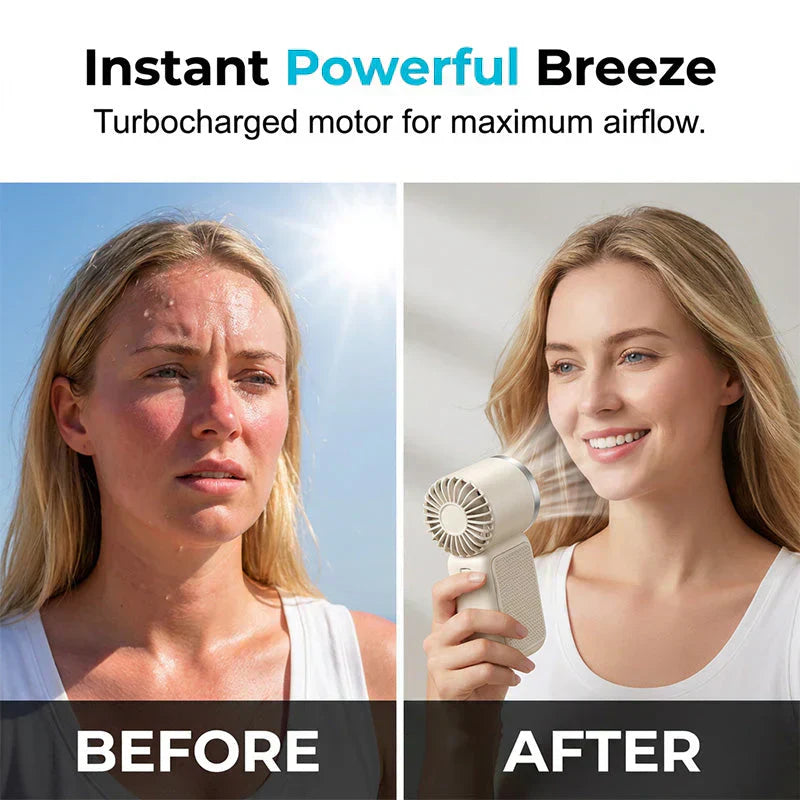 ✨Turbo Handheld Fan – LED Display, 6 Speeds, 3000mAh🔋