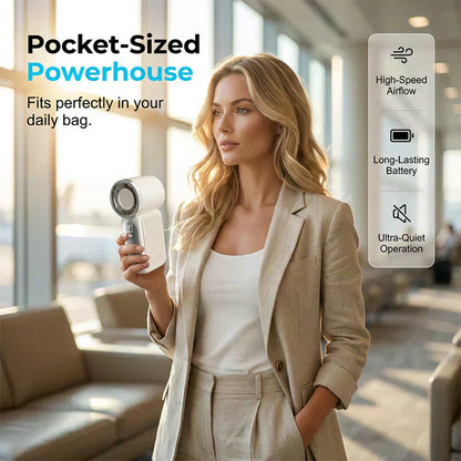 ✨Turbo Handheld Fan – LED Display, 6 Speeds, 3000mAh🔋