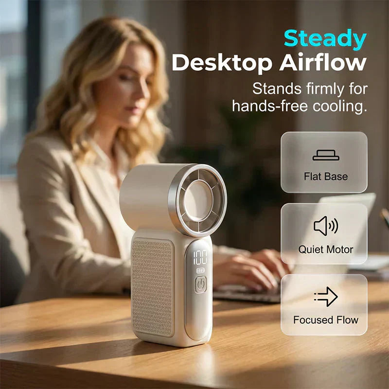 ✨Turbo Handheld Fan – LED Display, 6 Speeds, 3000mAh🔋
