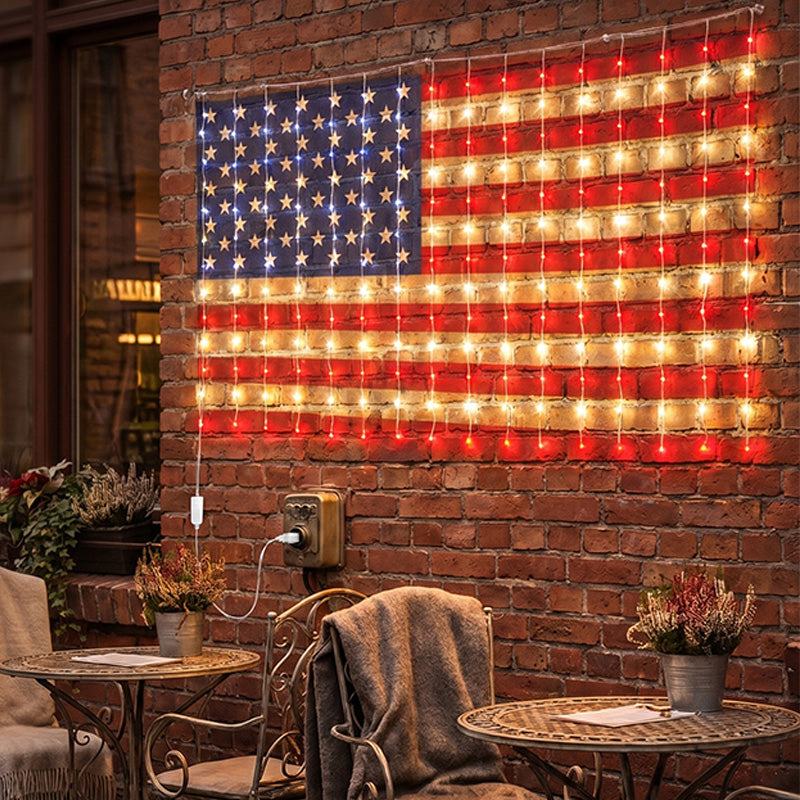 ❤️LIMITED-TIME 49% OFF! ✨ Patriotic Flag Net Lights – USB, Waterproof, 50,000-Hour ✨