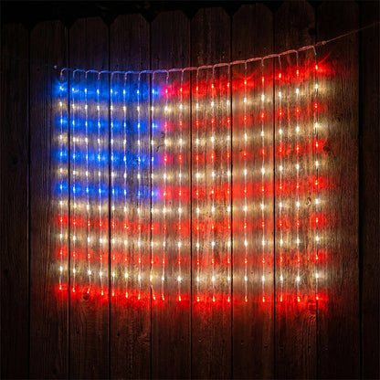❤️LIMITED-TIME 49% OFF! ✨ Patriotic Flag Net Lights – USB, Waterproof, 50,000-Hour ✨