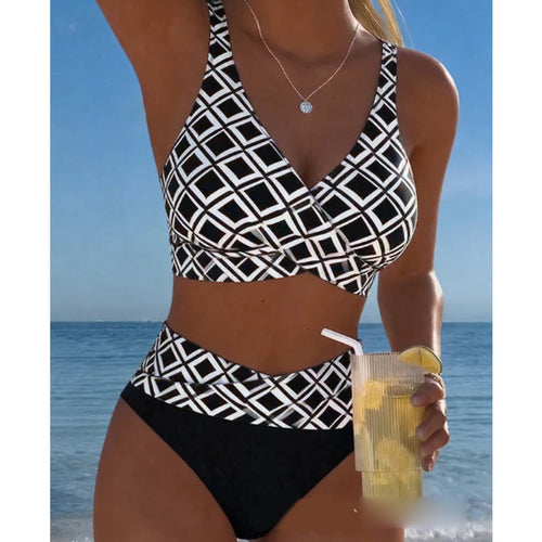 🏖️Summer Hot Sale– 49% OFF!!🔥Women's High Waist Two-Piece Bikini Set 👙🌊