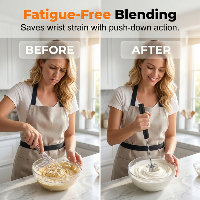 🥚 BUY 2 GET 1 FREE! 🔥Stainless Steel Semi-Automatic Hand Egg Beater – Fast & durable – Perfect for eggs, batter or cream – smooth whisking without effort 🍳