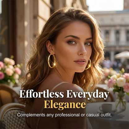 🎉 BUY 1 GET 1 FREE 🎁 Women's Minimalist Textured Hoop Earrings – Diamond-Cut, Snap Closure, Everyday Glow ✨