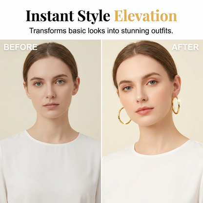 🎉 BUY 1 GET 1 FREE 🎁 Women's Minimalist Textured Hoop Earrings – Diamond-Cut, Snap Closure, Everyday Glow ✨