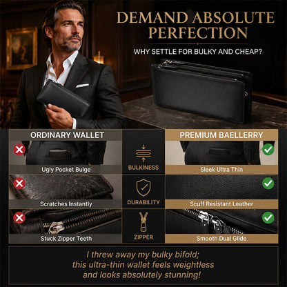 👝 LIMITED-TIME 50% OFF! 💥 Slim Long Wallet for Men – Thin Profile, RFID Optional, Premium Leather ✨
