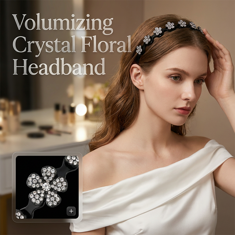 🎁New Arrival 49% OFF💥Wavy Crystal Headband Set - Lightweight Non-Slip Girly Feminine Hair Accessory, Sparkling Crystal-Accented Wave-Shape Band for Weddings & Everyday Wear, Girly Feminine Items