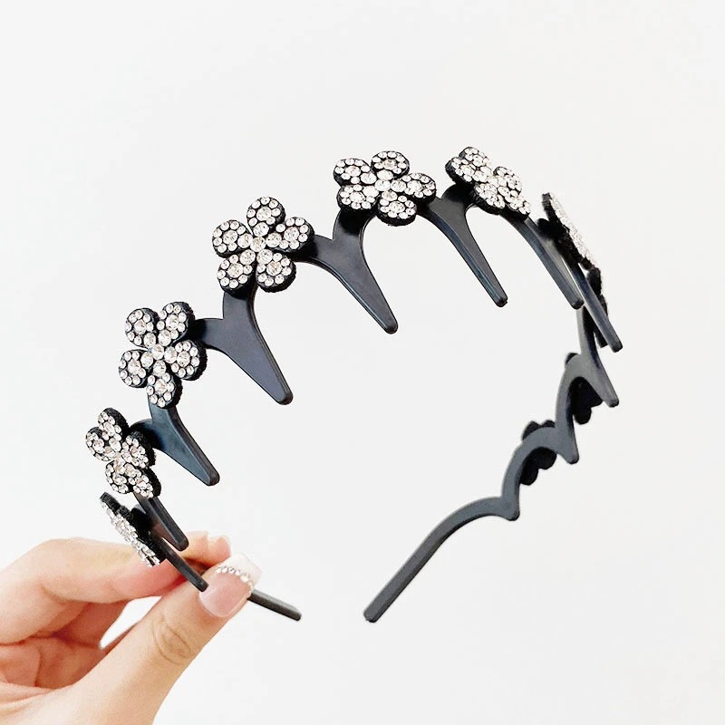 🎁New Arrival 49% OFF💥Wavy Crystal Headband Set - Lightweight Non-Slip Girly Feminine Hair Accessory, Sparkling Crystal-Accented Wave-Shape Band for Weddings & Everyday Wear, Girly Feminine Items