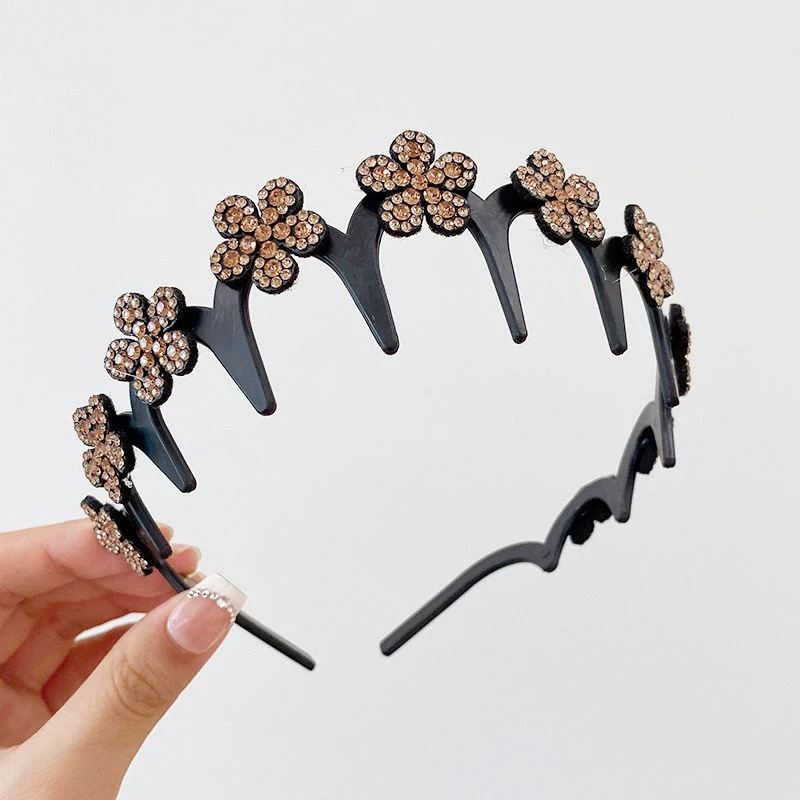 🎁New Arrival 49% OFF💥Wavy Crystal Headband Set - Lightweight Non-Slip Girly Feminine Hair Accessory, Sparkling Crystal-Accented Wave-Shape Band for Weddings & Everyday Wear, Girly Feminine Items