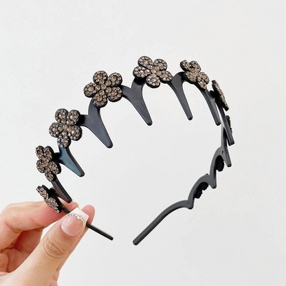 🎁New Arrival 49% OFF💥Wavy Crystal Headband Set - Lightweight Non-Slip Girly Feminine Hair Accessory, Sparkling Crystal-Accented Wave-Shape Band for Weddings & Everyday Wear, Girly Feminine Items