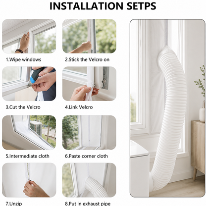 🪟 Universal AC Window Seal Kit with 2 Zipper Doors