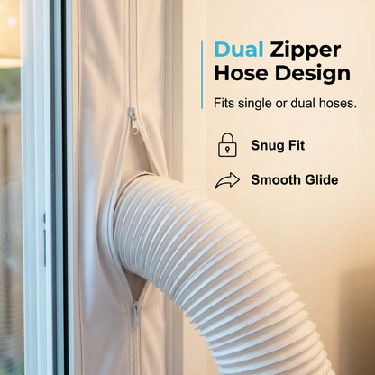 🪟 Universal AC Window Seal Kit with 2 Zipper Doors