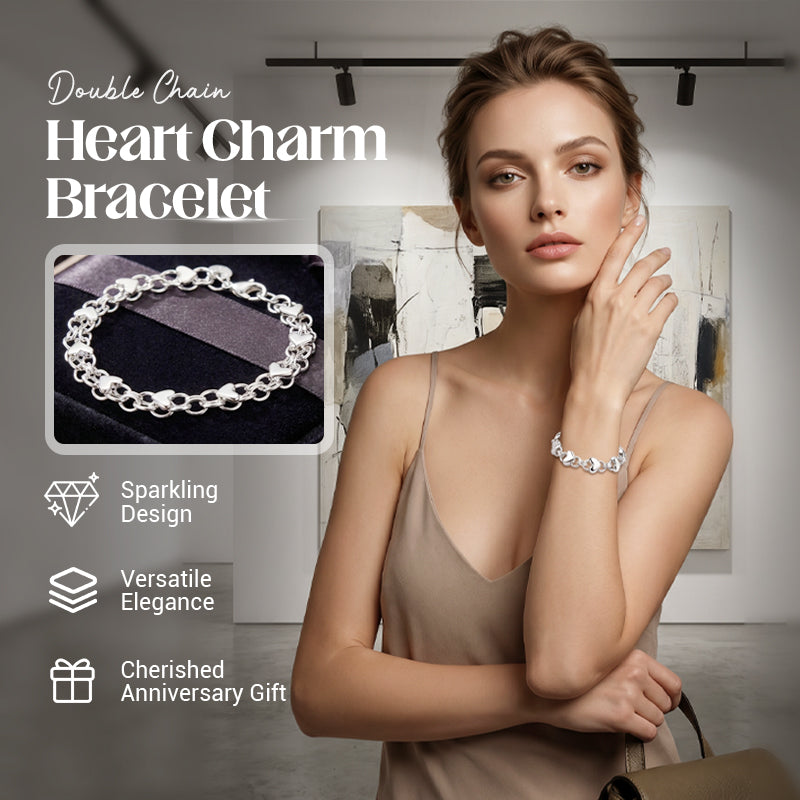 ✨Double Chain Heart Charm Bracelet