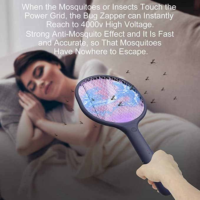 🔦 2-in-1 Mosquito Swatter | ·3000V High Voltage· Hands-Free Stand | Home/Kitchen/Patio/Camping