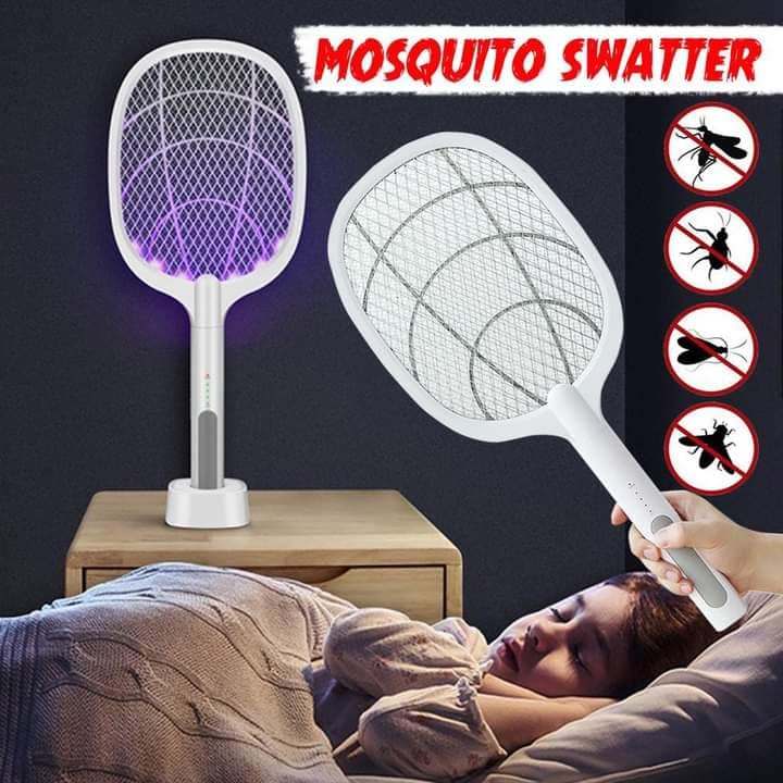 🔦 2-in-1 Mosquito Swatter | ·3000V High Voltage· Hands-Free Stand | Home/Kitchen/Patio/Camping