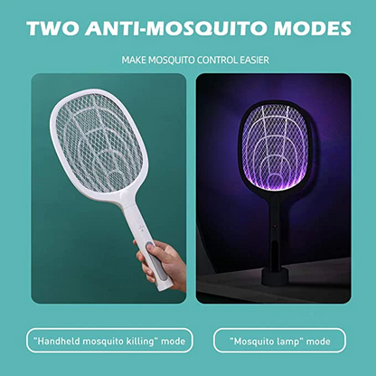 🔦 2-in-1 Mosquito Swatter | ·3000V High Voltage· Hands-Free Stand | Home/Kitchen/Patio/Camping