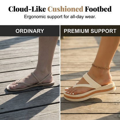 📢📢40% OFF !! ⏰Women's Woven Strap Platform Flip-Flops