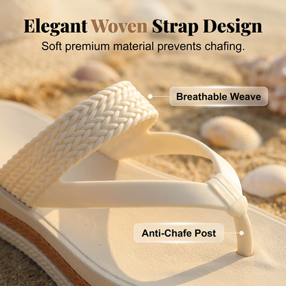 📢📢40% OFF !! ⏰Women's Woven Strap Platform Flip-Flops