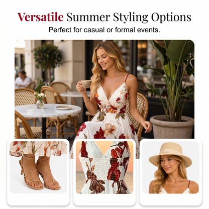 💃 New Arrivals 49% OFF💥Women's Printed Spaghetti Strap Maxi Dress – Designed to flatter with a V-neckline, adjustable thin straps & a flowing A-line silhouette. A timeless, feminine piece for warm-weather occasions 🌿