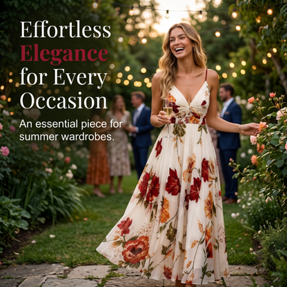 💃 New Arrivals 49% OFF💥Women's Printed Spaghetti Strap Maxi Dress – Designed to flatter with a V-neckline, adjustable thin straps & a flowing A-line silhouette. A timeless, feminine piece for warm-weather occasions 🌿