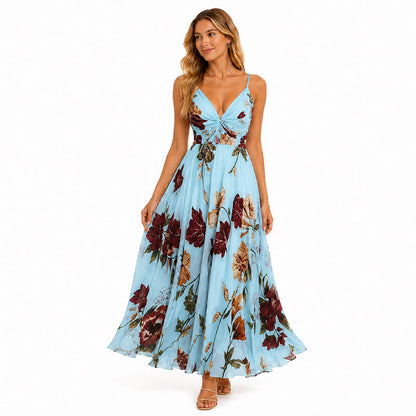 💃 New Arrivals 49% OFF💥Women's Printed Spaghetti Strap Maxi Dress – Designed to flatter with a V-neckline, adjustable thin straps & a flowing A-line silhouette. A timeless, feminine piece for warm-weather occasions 🌿