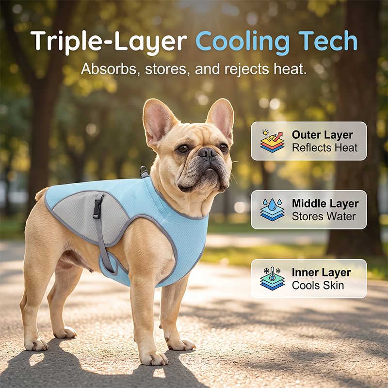 🐶 48% OFF NOW! ☀️ Dog Cooling Vest Harness – Ice-silk fabric & adjustable – Keeps your pet cool in summer – perfect for walks, beach or travel 🐾🌊✨