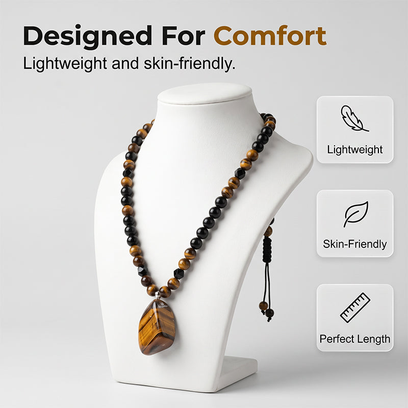 🔥40% OFF NOW🦁Men's Natural Tiger's‑Eye Beaded Necklace‑Stylish Energy Healing Stone Jewelry for Daily & Gift‑Giving