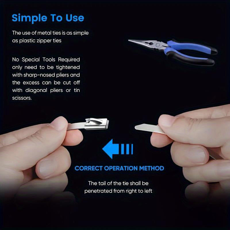 📢📢50% OFF !! ⏰Heavy-Duty Self-Locking Stainless Steel Cable Ties