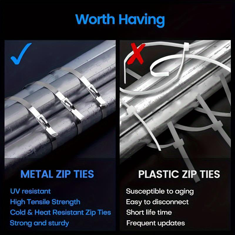 📢📢50% OFF !! ⏰Heavy-Duty Self-Locking Stainless Steel Cable Ties