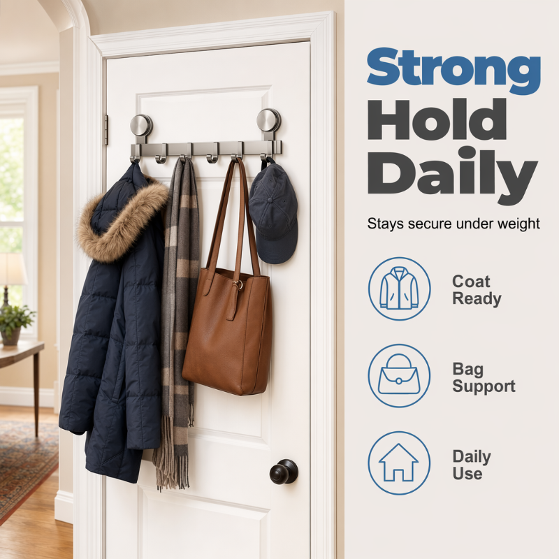 📢📢50% OFF !! ⏰Suction Cup Over Door Hook Rack