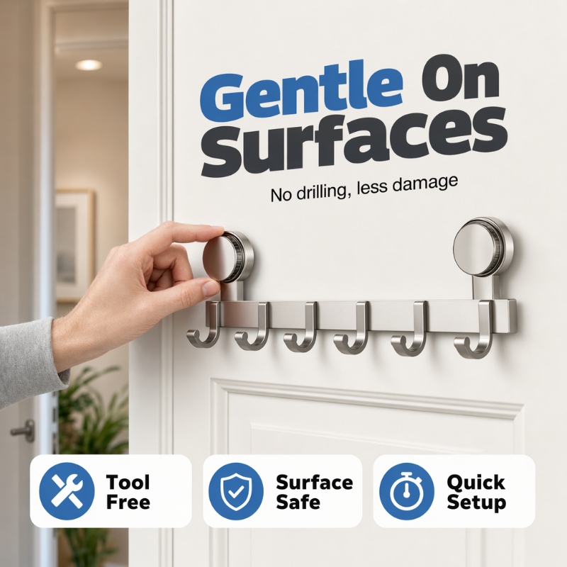 📢📢50% OFF !! ⏰Suction Cup Over Door Hook Rack