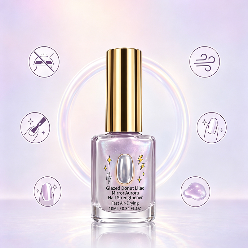 📢📢LIMITED TIME: Buy 1 Get 1 Free!!! ⏰Lilac Glossy Mirror Nail Strengthener