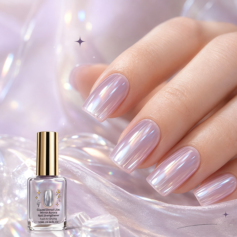 📢📢LIMITED TIME: Buy 1 Get 1 Free!!! ⏰Lilac Glossy Mirror Nail Strengthener