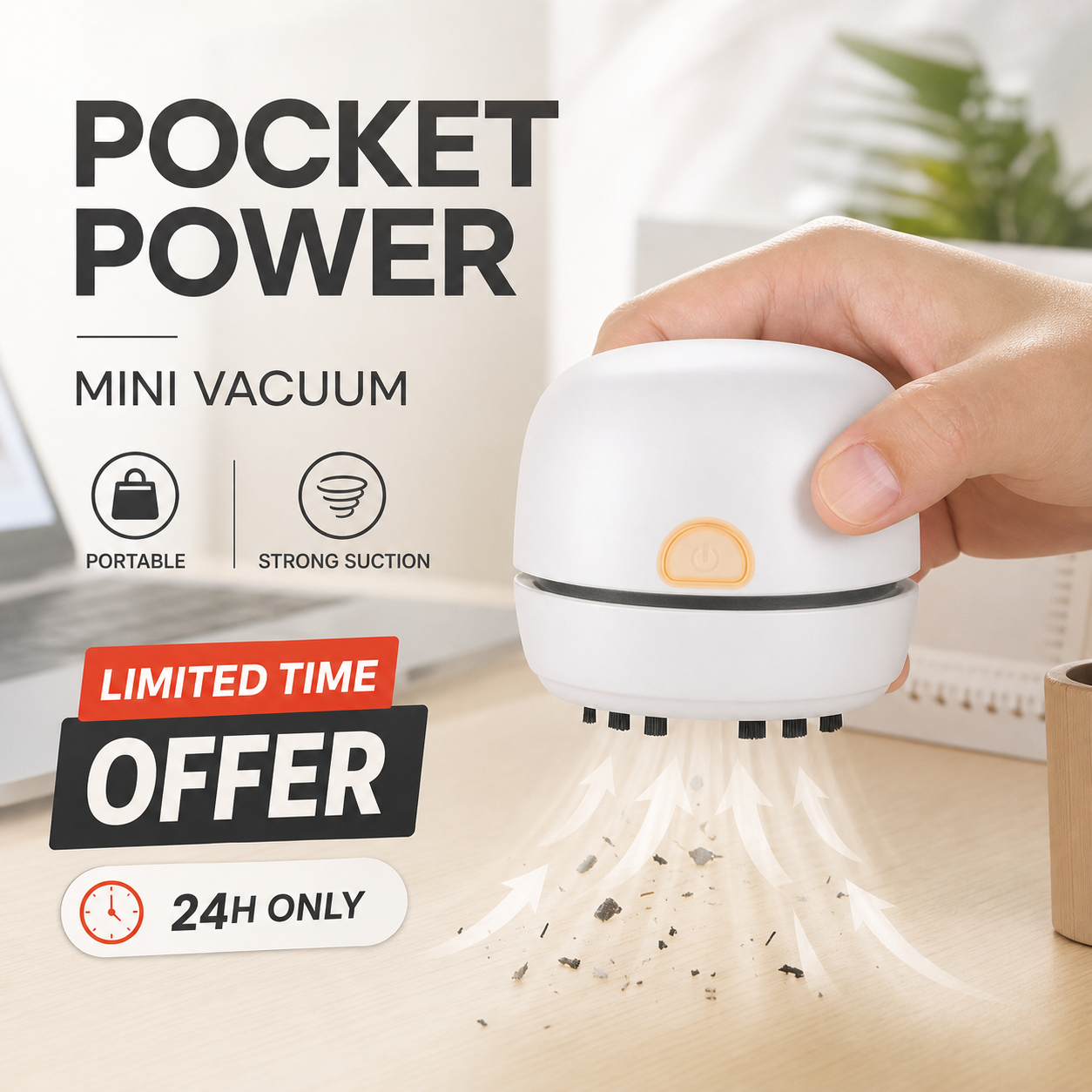 📢📢49% OFF !! ⏰Portable Mini Desk Vacuum Cleaner
